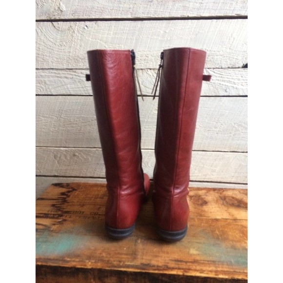 vintage high red leather moto boots - made in Italy - size 7 - Picture 10 of 10
